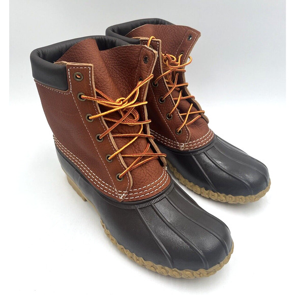 NEW L.L.Bean BEAN BOOT 8" Men's Duck Boot Brown Leather US Size 12 D NIB - Picture 1 of 11